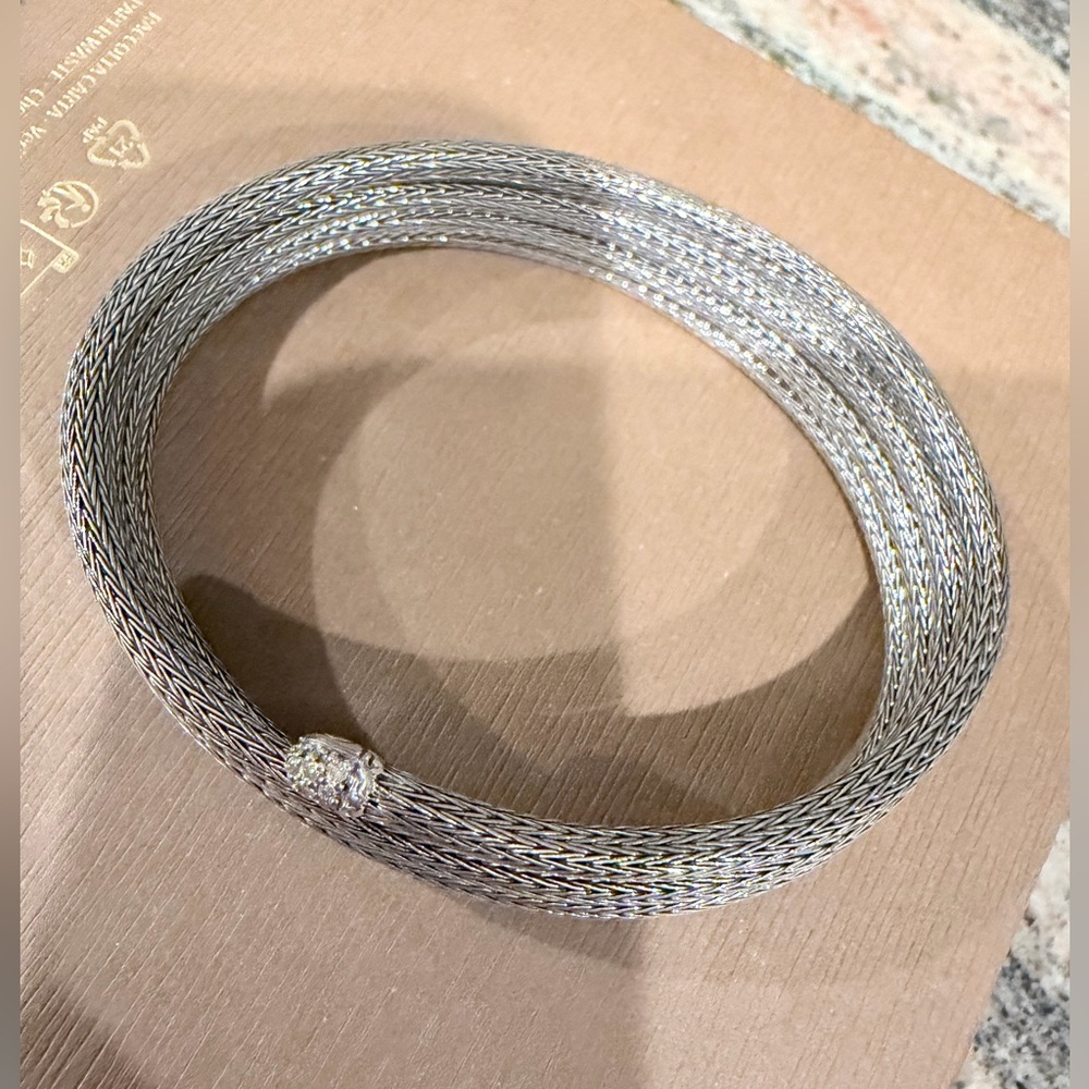 John Hardy Silver and Diamonds Multi-Strand Bracelet - Picture 2 of 6